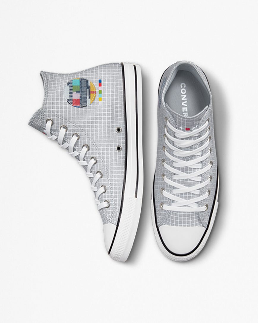 Tenisi Inalti Barbati Converse Chuck Taylor All Star Color Grid Gri Colorati | RO JAR13U106